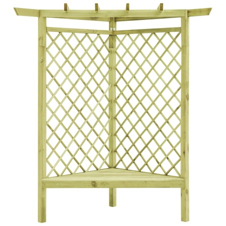 vidaXL Eckpergola mit Bank 130×130×197 cm Kiefernholz Imprägniert
