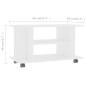 TV-Schrank mit Rollen Weiß 80x40x40 cm Holzwerkstoff TV-Schrank mit Rollen Weiß 80x40x40 cm Holzwerkstoff