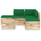 6-tlg. Garten-Lounge-Set mit Kissen Grün Imprägniertes Holz 6-tlg. Garten-Lounge-Set mit Kissen Grün Imprägniertes Holz