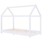 vidaXL Kinder-Bettgestell Weiß Massivholz Kiefer 70 x 140 cm vidaXL Kinder-Bettgestell Weiß Massivholz Kiefer 70 x 140 cm