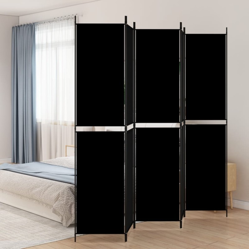 5-tlg. Paravent Schwarz 250x220 cm Stoff 5-tlg. Paravent Schwarz 250x220 cm Stoff