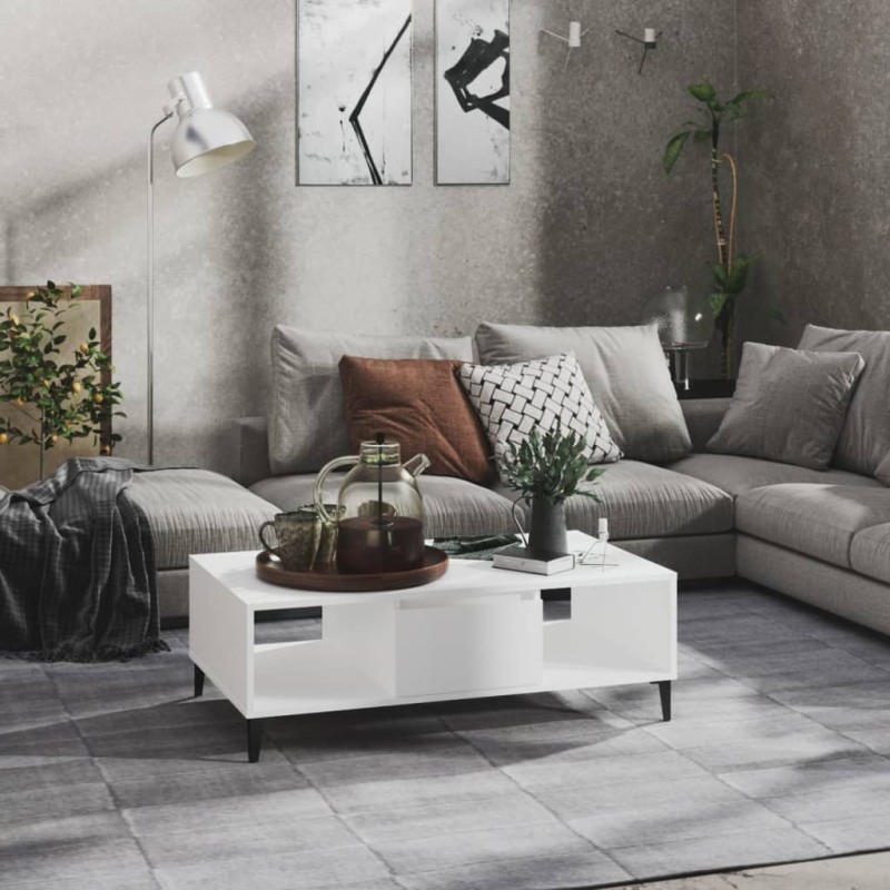 vidaXL Couchtisch Weiß 103,5x60x35 cm Holzwerkstoff vidaXL Couchtisch Weiß 103,5x60x35 cm Holzwerkstoff