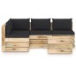 5-tlg. Garten-Lounge-Set mit Kissen Grün Imprägniertes Holz 5-tlg. Garten-Lounge-Set mit Kissen Grün Imprägniertes Holz