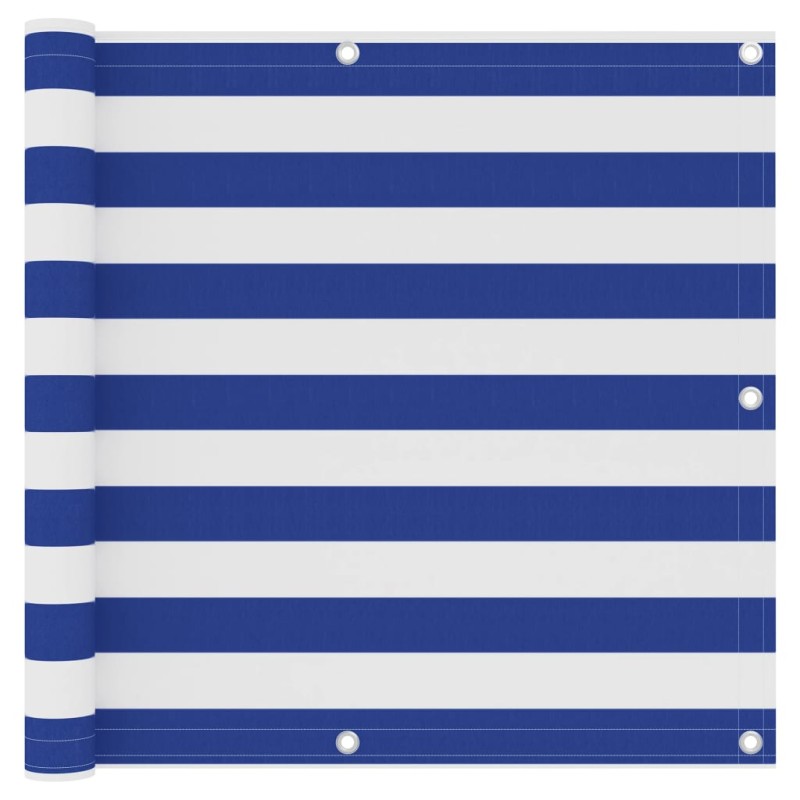 Balkon-Sichtschutz Weiß und Blau 90x500 cm Oxford-Gewebe Balkon-Sichtschutz Weiß und Blau 90x500 cm Oxford-Gewebe