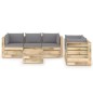 6-tlg. Garten-Lounge-Set mit Kissen Grün Imprägniertes Holz 6-tlg. Garten-Lounge-Set mit Kissen Grün Imprägniertes Holz