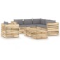 8-tlg. Garten-Lounge-Set mit Kissen Grün Imprägniertes Holz 8-tlg. Garten-Lounge-Set mit Kissen Grün Imprägniertes Holz