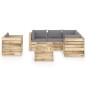 8-tlg. Garten-Lounge-Set mit Kissen Grün Imprägniertes Holz 8-tlg. Garten-Lounge-Set mit Kissen Grün Imprägniertes Holz