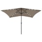 Sonnenschirm mit LEDs und Stahl-Mast Taupe 2x3 m Sonnenschirm mit LEDs und Stahl-Mast Taupe 2x3 m