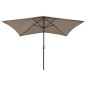 Sonnenschirm mit LEDs und Stahl-Mast Taupe 2x3 m Sonnenschirm mit LEDs und Stahl-Mast Taupe 2x3 m
