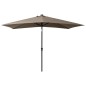 Sonnenschirm mit LEDs und Stahl-Mast Taupe 2x3 m Sonnenschirm mit LEDs und Stahl-Mast Taupe 2x3 m