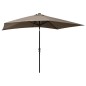 Sonnenschirm mit LEDs und Stahl-Mast Taupe 2x3 m Sonnenschirm mit LEDs und Stahl-Mast Taupe 2x3 m