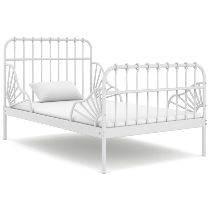 Ausziehbett Weiß Metall 80x130/200 cm Ausziehbett Weiß Metall 80x130/200 cm