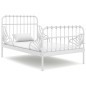 Ausziehbett Weiß Metall 80x130/200 cm Ausziehbett Weiß Metall 80x130/200 cm