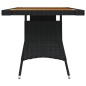 Gartentisch Schwarz 130x70x72cm Poly Rattan & Massivholz Akazie Gartentisch Schwarz 130x70x72cm Poly Rattan & Massivholz Akazie