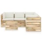 6-tlg. Garten-Lounge-Set mit Kissen Grün Imprägniertes Holz 6-tlg. Garten-Lounge-Set mit Kissen Grün Imprägniertes Holz