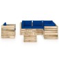 8-tlg. Garten-Lounge-Set mit Kissen Grün Imprägniertes Holz 8-tlg. Garten-Lounge-Set mit Kissen Grün Imprägniertes Holz