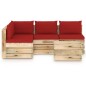 5-tlg. Garten-Lounge-Set mit Kissen Grün Imprägniertes Holz 5-tlg. Garten-Lounge-Set mit Kissen Grün Imprägniertes Holz
