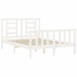 vidaXL Massivholzbett mit Kopfteil Weiß 140x190 cm vidaXL Massivholzbett mit Kopfteil Weiß 140x190 cm