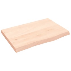 Tischplatte 60x40x4 cm Massivholz Eiche Unbehandelt