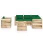 8-tlg. Garten-Lounge-Set mit Kissen Grün Imprägniertes Holz 8-tlg. Garten-Lounge-Set mit Kissen Grün Imprägniertes Holz