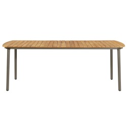 Gartentisch 200x100x72 cm Akazie Massivholz und Stahl