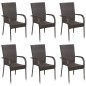 vidaXL Stapelbare Gartenstühle 6 Stk. Poly Rattan Braun vidaXL Stapelbare Gartenstühle 6 Stk. Poly Rattan Braun