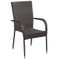 vidaXL Stapelbare Gartenstühle 6 Stk. Poly Rattan Braun vidaXL Stapelbare Gartenstühle 6 Stk. Poly Rattan Braun