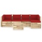6-tlg. Garten-Lounge-Set mit Kissen Grün Imprägniertes Holz 6-tlg. Garten-Lounge-Set mit Kissen Grün Imprägniertes Holz