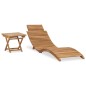 vidaXL Klappbare Sonnenliege mit Tisch Massivholz Teak vidaXL Klappbare Sonnenliege mit Tisch Massivholz Teak