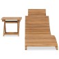 vidaXL Klappbare Sonnenliege mit Tisch Massivholz Teak vidaXL Klappbare Sonnenliege mit Tisch Massivholz Teak