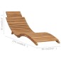 vidaXL Klappbare Sonnenliege mit Tisch Massivholz Teak vidaXL Klappbare Sonnenliege mit Tisch Massivholz Teak
