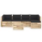 6-tlg. Garten-Lounge-Set mit Kissen Grün Imprägniertes Holz 6-tlg. Garten-Lounge-Set mit Kissen Grün Imprägniertes Holz