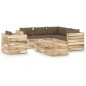 8-tlg. Garten-Lounge-Set mit Kissen Grün Imprägniertes Holz