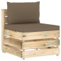 8-tlg. Garten-Lounge-Set mit Kissen Grün Imprägniertes Holz