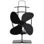 Ofenventilator Wärmebetrieben 4 Blätter Schwarz Ofenventilator Wärmebetrieben 4 Blätter Schwarz