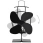Ofenventilator Wärmebetrieben 4 Blätter Schwarz Ofenventilator Wärmebetrieben 4 Blätter Schwarz