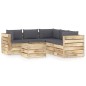 6-tlg. Garten-Lounge-Set mit Kissen Grün Imprägniertes Holz 6-tlg. Garten-Lounge-Set mit Kissen Grün Imprägniertes Holz