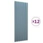 Dachpaneele 12 Stk. Pulverbeschichteter Stahl Grau 100x36 cm Dachpaneele 12 Stk. Pulverbeschichteter Stahl Grau 100x36 cm