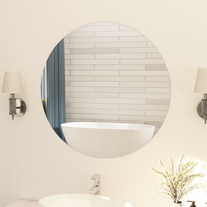 Rahmenloser Spiegel Rund 80 cm Glas Rahmenloser Spiegel Rund 80 cm Glas