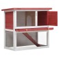 Kaninchenstall 1 Tür Rot Holz Kaninchenstall 1 Tür Rot Holz