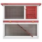 Kaninchenstall 1 Tür Rot Holz Kaninchenstall 1 Tür Rot Holz