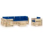 7-tlg. Garten-Lounge-Set mit Kissen Grün Imprägniertes Holz 7-tlg. Garten-Lounge-Set mit Kissen Grün Imprägniertes Holz