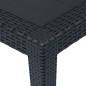 Gartentisch Anthrazit 150 x 90 x 72 cm Kunststoff Rattan-Optik Gartentisch Anthrazit 150 x 90 x 72 cm Kunststoff Rattan-Optik
