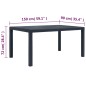 Gartentisch Anthrazit 150 x 90 x 72 cm Kunststoff Rattan-Optik Gartentisch Anthrazit 150 x 90 x 72 cm Kunststoff Rattan-Optik
