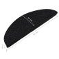 Stufenmatten Selbstklebend 15 Stk. 56x17x3 cm Schwarz Stufenmatten Selbstklebend 15 Stk. 56x17x3 cm Schwarz