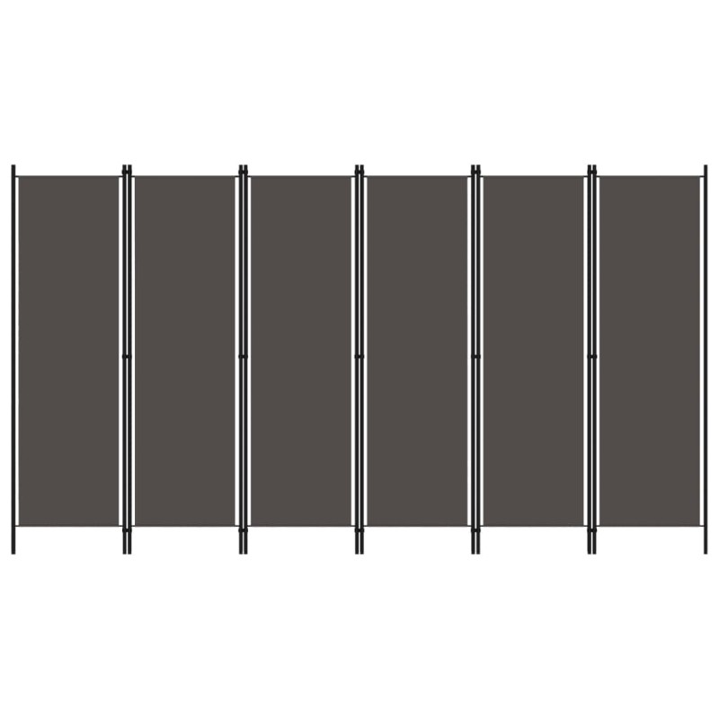 vidaXL 6-tlg. Raumteiler Anthrazit 300x180 cm vidaXL 6-tlg. Raumteiler Anthrazit 300x180 cm