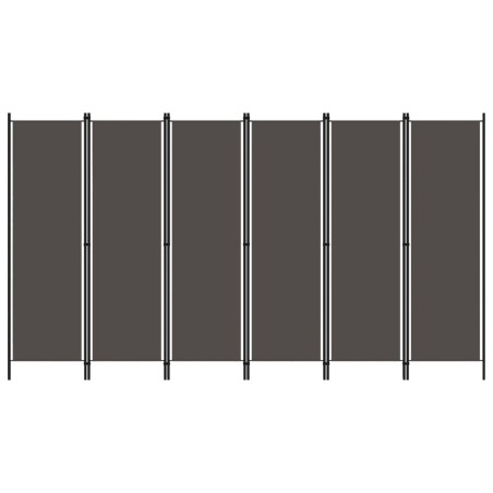 vidaXL 6-tlg. Raumteiler Anthrazit 300x180 cm