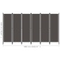 vidaXL 6-tlg. Raumteiler Anthrazit 300x180 cm vidaXL 6-tlg. Raumteiler Anthrazit 300x180 cm