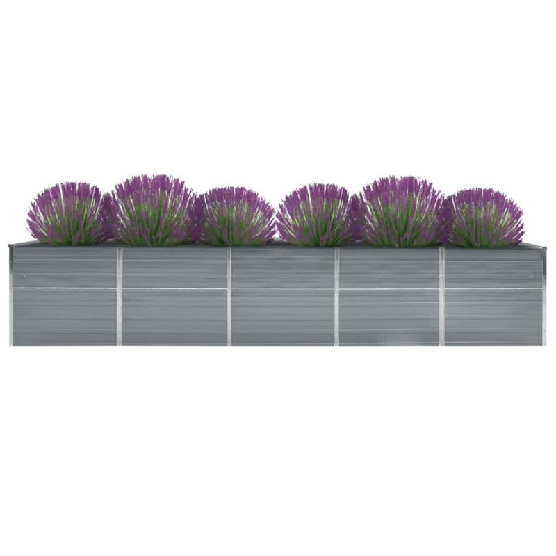 Garten-Hochbeet Verzinkter Stahl 400×80×77 cm Grau Garten-Hochbeet Verzinkter Stahl 400×80×77 cm Grau