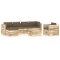 7-tlg. Garten-Lounge-Set mit Kissen Grün Imprägniertes Holz 7-tlg. Garten-Lounge-Set mit Kissen Grün Imprägniertes Holz